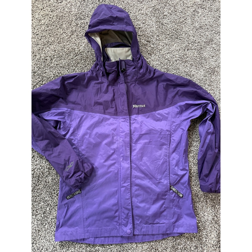 Marmot Womens PreCip Rain Jacket Purple Waterproof Hooded Shell XL